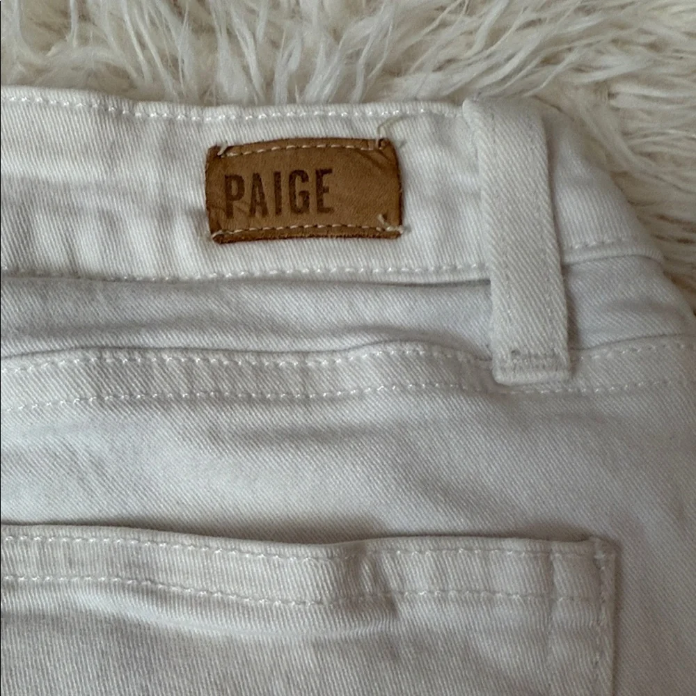 PAIGE Women's Off-White Straight Leg Jeans - Picture 4 of 5